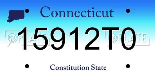 15912T0 Connecticut License Plate