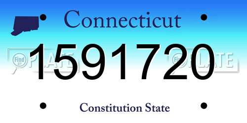 1591720 Connecticut License Plate