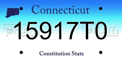 15917T0 Connecticut License Plate