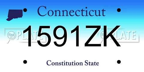 1591ZK Connecticut License Plate