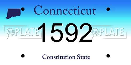 1592 Connecticut License Plate