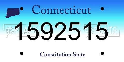 1592515 Connecticut License Plate