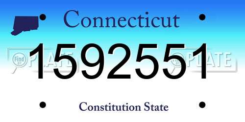 1592551 Connecticut License Plate