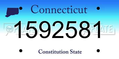 1592581 Connecticut License Plate