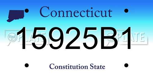 15925B1 Connecticut License Plate