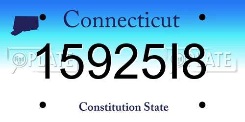 15925I8 Connecticut License Plate