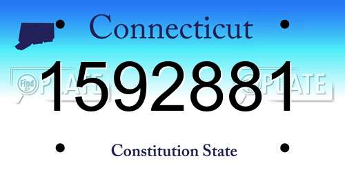 1592881 Connecticut License Plate