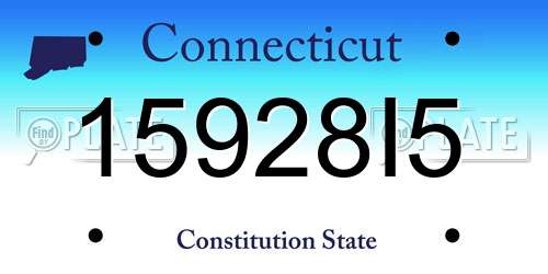 15928I5 Connecticut License Plate