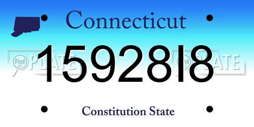 15928I8 Connecticut License Plate