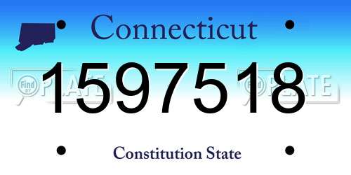 1597518 Connecticut License Plate