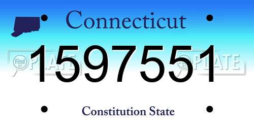 1597551 Connecticut License Plate