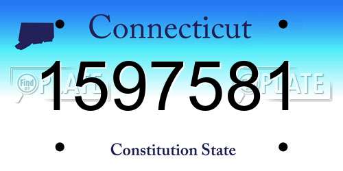 1597581 Connecticut License Plate