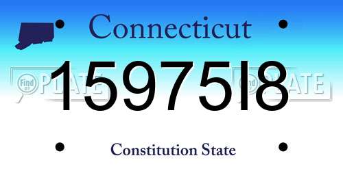 15975I8 Connecticut License Plate