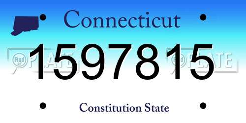 1597815 Connecticut License Plate