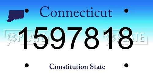 1597818 Connecticut License Plate