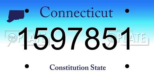1597851 Connecticut License Plate