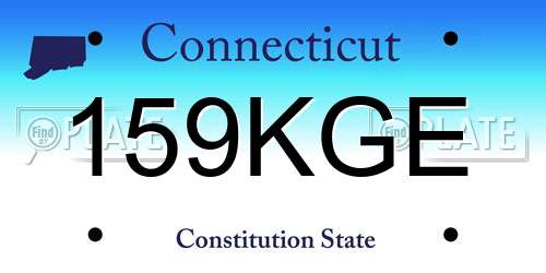 159KGE Connecticut License Plate