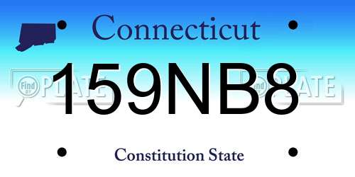 159NB8 Connecticut License Plate