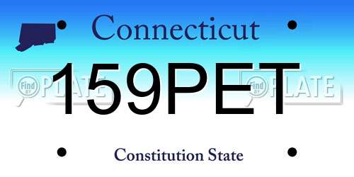 159PET Connecticut License Plate