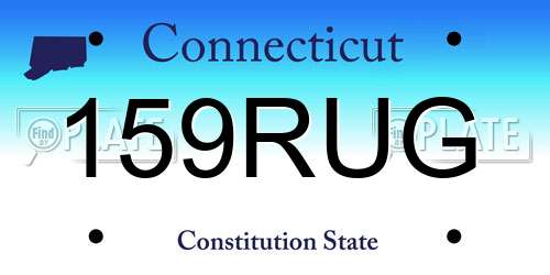 159RUG Connecticut License Plate