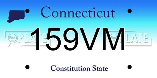 159VM Connecticut License Plate