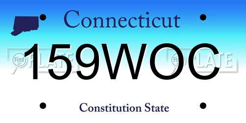 159WOC Connecticut License Plate