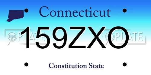 159ZXO Connecticut License Plate