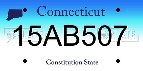 15AB507 Connecticut License Plate