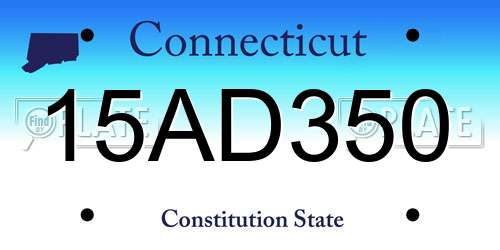 15AD350 Connecticut License Plate
