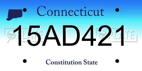 15AD421 Connecticut License Plate