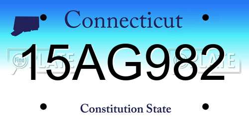 15AG982 Connecticut License Plate