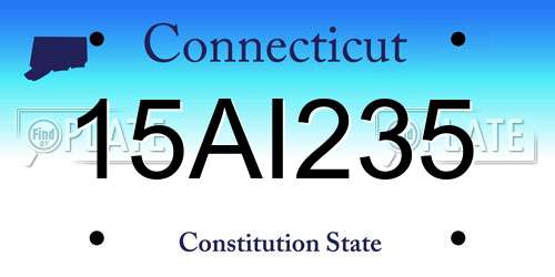 15AI235 Connecticut License Plate