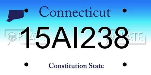 15AI238 Connecticut License Plate