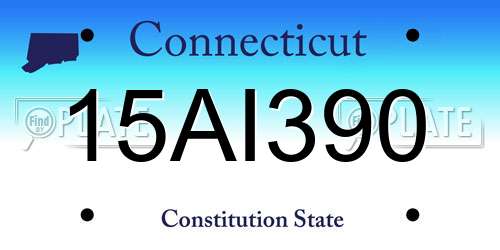 15AI390 Connecticut License Plate