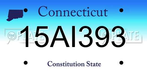 15AI393 Connecticut License Plate