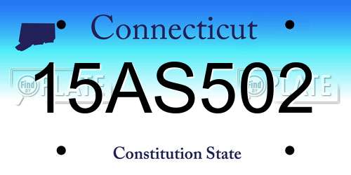 15AS502 Connecticut License Plate