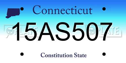15AS507 Connecticut License Plate