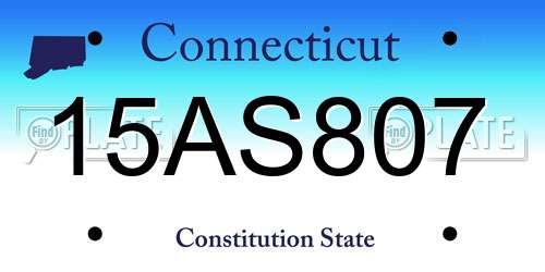 15AS807 Connecticut License Plate