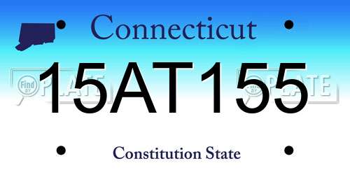 15AT155 Connecticut License Plate
