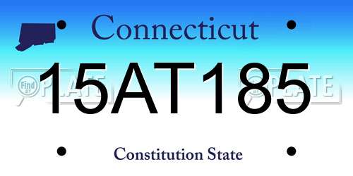 15AT185 Connecticut License Plate