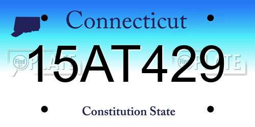 15AT429 Connecticut License Plate