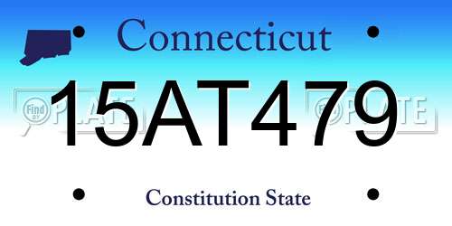 15AT479 Connecticut License Plate