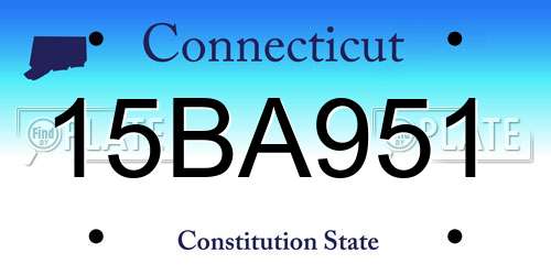 15BA951 Connecticut License Plate