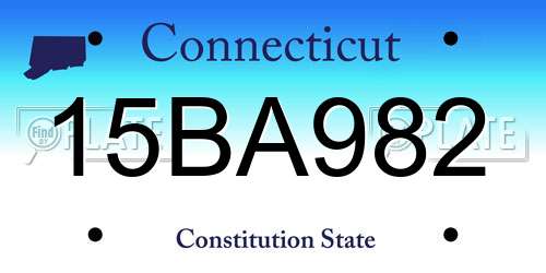 15BA982 Connecticut License Plate