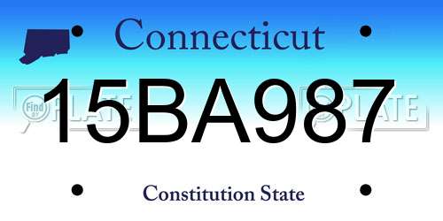 15BA987 Connecticut License Plate