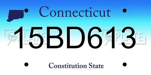 15BD613 Connecticut License Plate