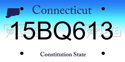 15BQ613 Connecticut License Plate