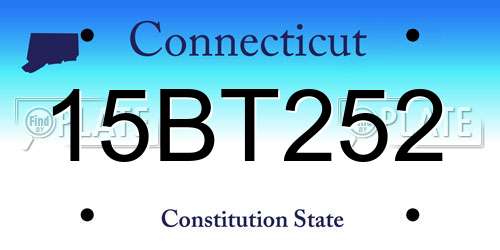 15BT252 Connecticut License Plate