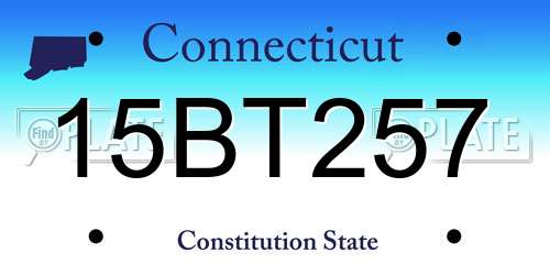 15BT257 Connecticut License Plate
