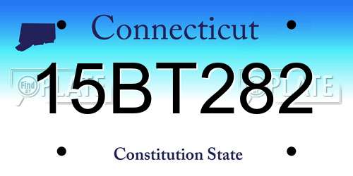 15BT282 Connecticut License Plate